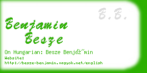 benjamin besze business card